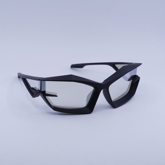 Givenchy GV40049I 02C Sunglasses Matte Black Geometric Frame,Smoke Mirror Lenses - Picture 4 of 9